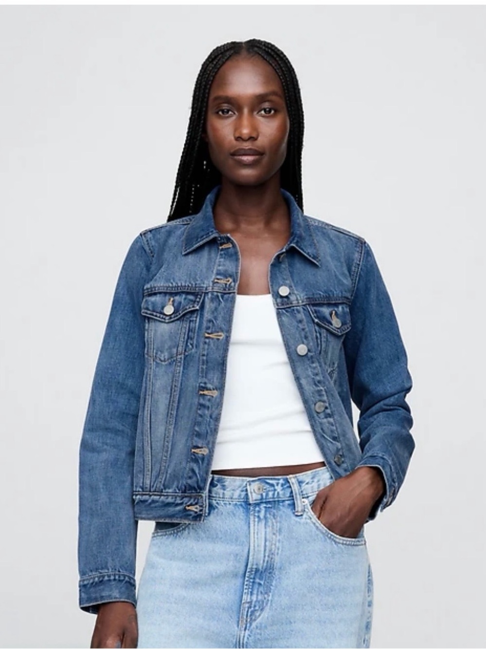 Gap Classic Blue Denim Stretch Jacket - Ladies